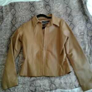 Tan leather jacket