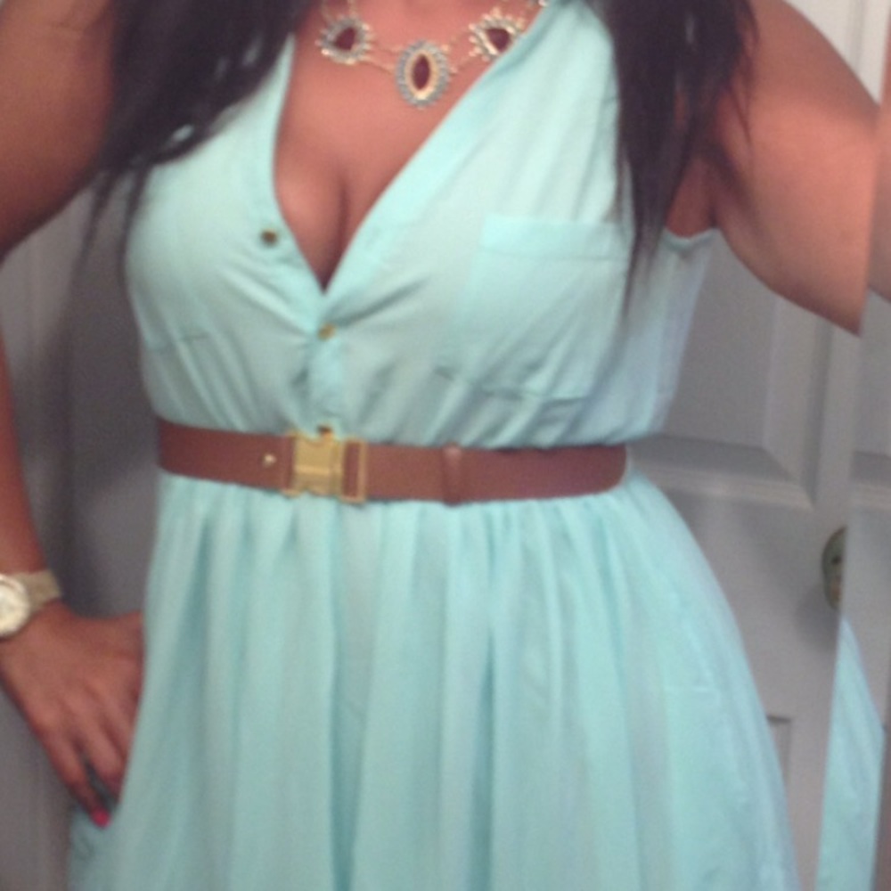 H&M aqua dress