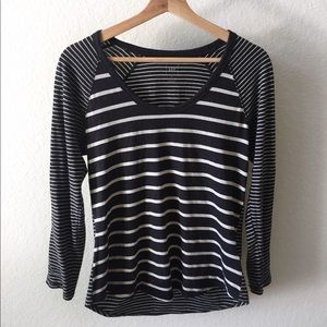 Gray and White Long Sleeve Shirt from Gap