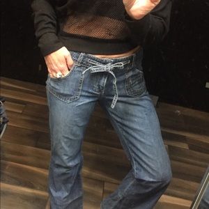 Two pairs of trouser denim