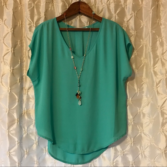 Lush Tops - Nordstrom "Lush" turquoise high low blouse