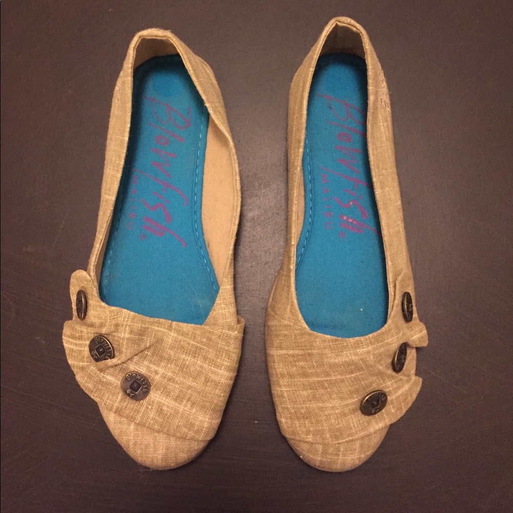 Blowfish flats with button and ruffle detail