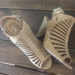 Tan cutout heels