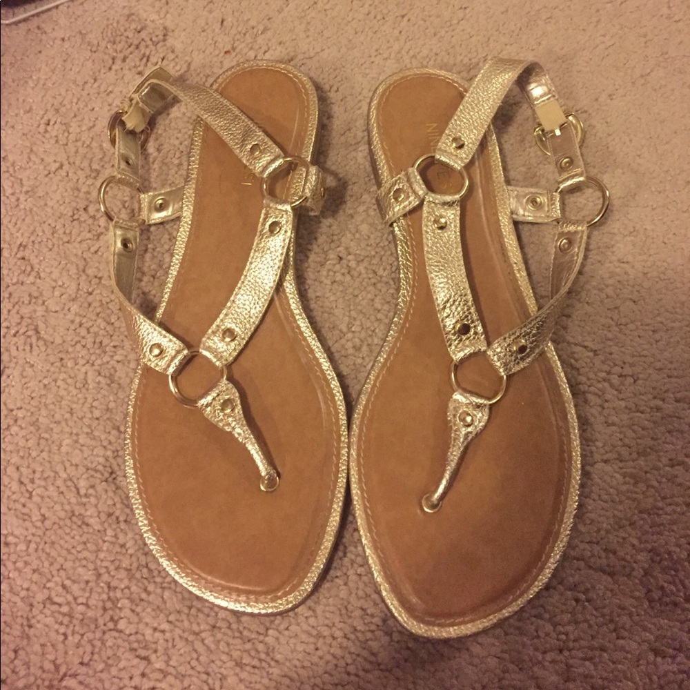 Nine West gold tone sandals