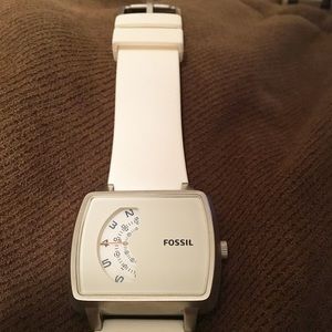 White Silicon Fossil Watch