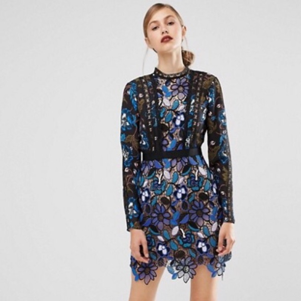 NWT Self Portrait Floral Lace Mini Dress