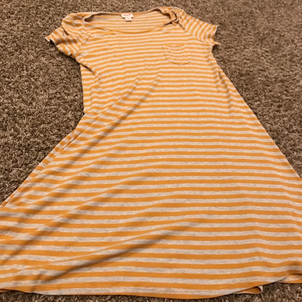Gold and grey tshirt dress
