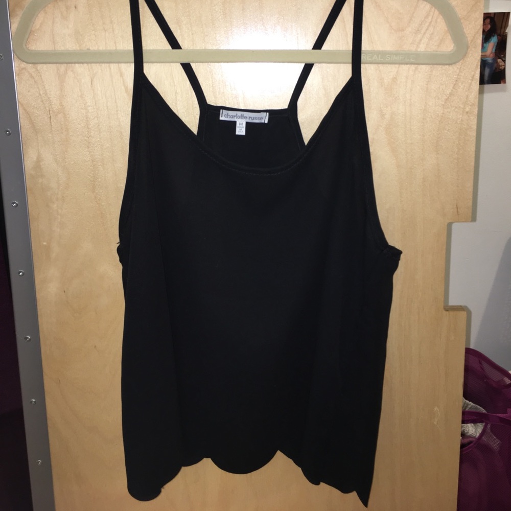 black spaghetti strap tank top