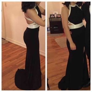 Black and white prom dress