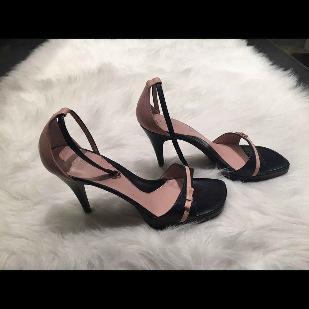 GUESS by Marciano strappy heels, pink and black