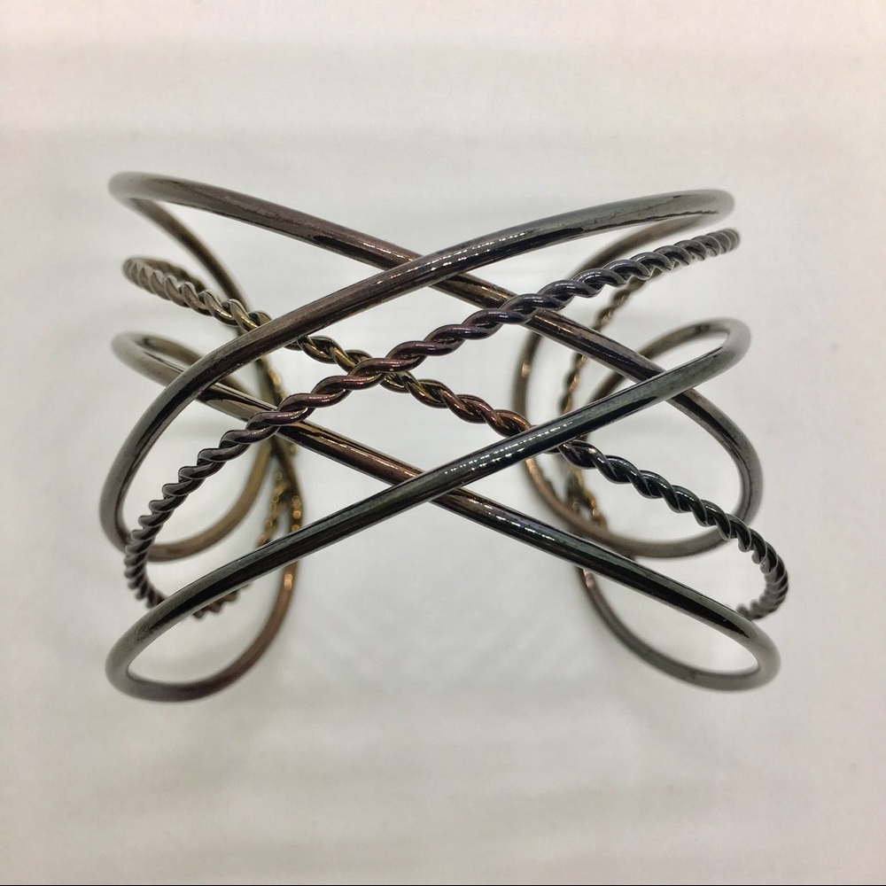 F21 Wire Design Cuff Bracelet - Dark Bronze