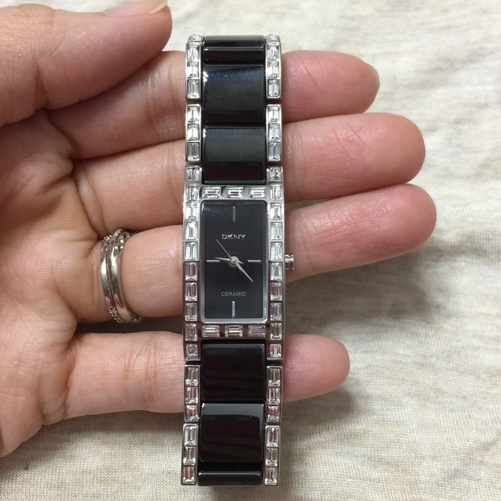 DKNY black with diamond watch