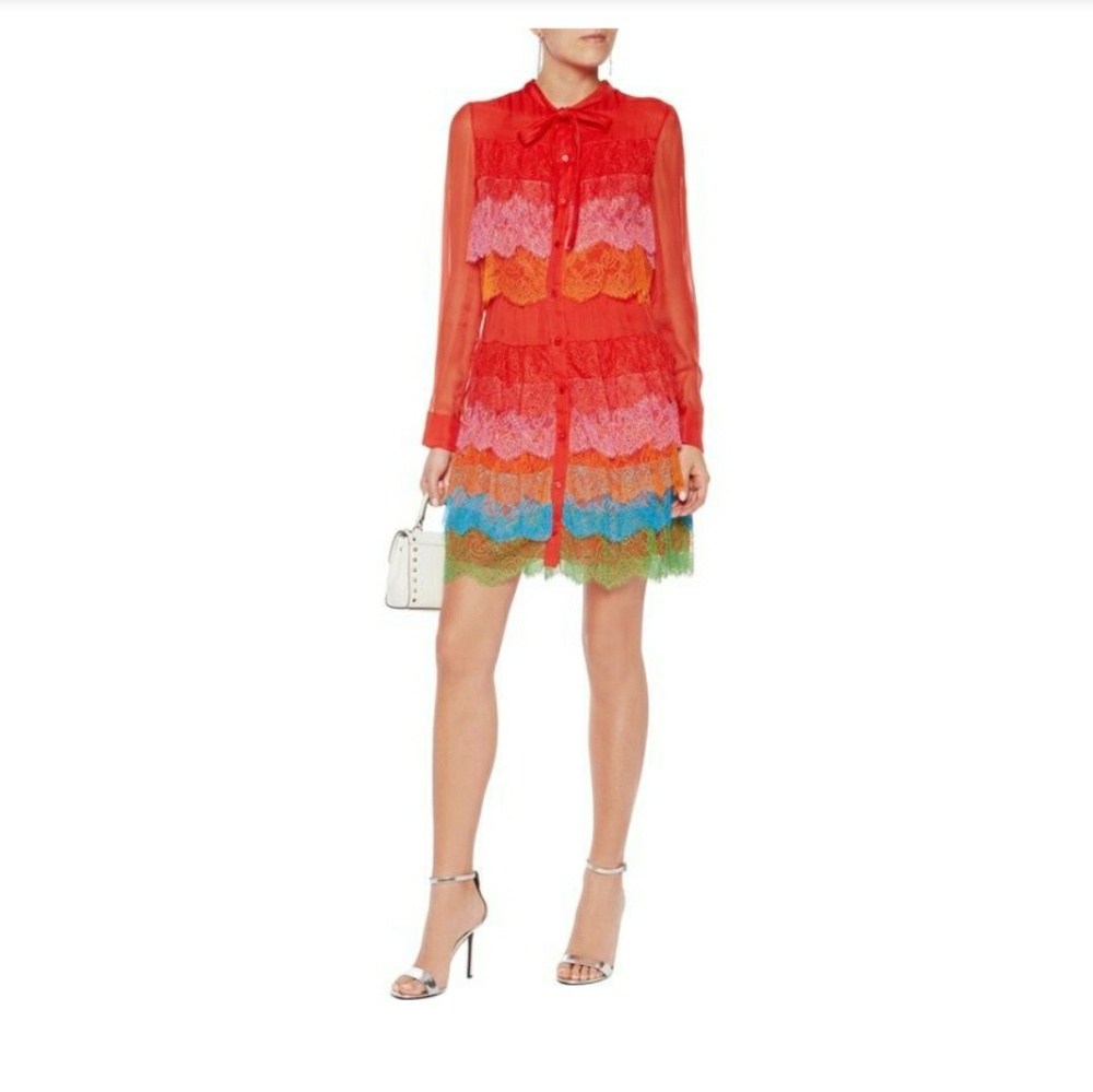 Valentino Rainbow Lace Dress