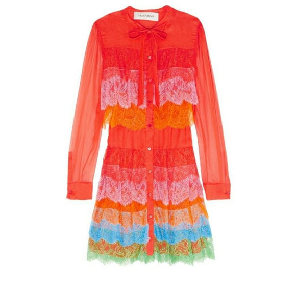 Valentino Rainbow Lace Dress β€οΈ - Picture 3 of 14