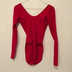 AMERICAN APPAREL - Long Sleeve Bodysuit / Red / S