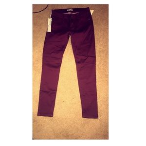 Burgundy skinny jeans
