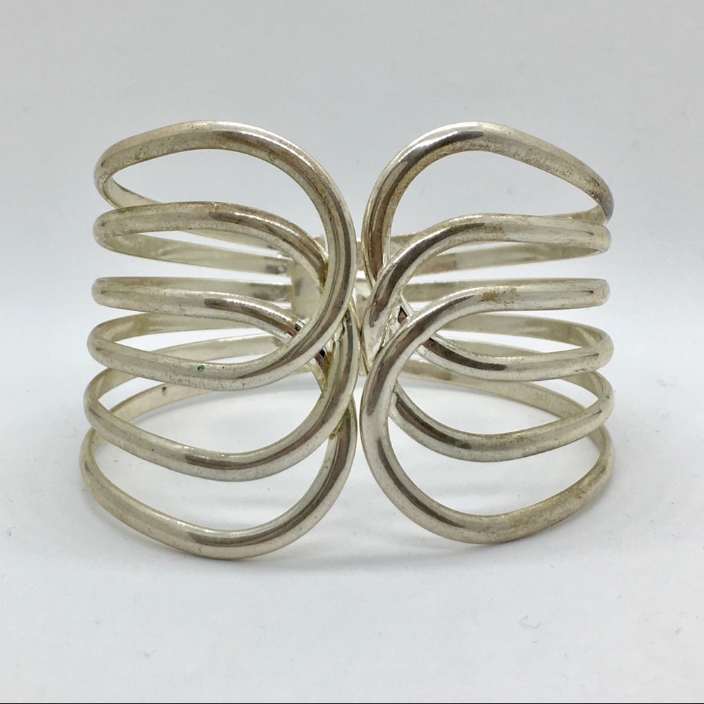 F21 Silver Metal Cuff Bracelet