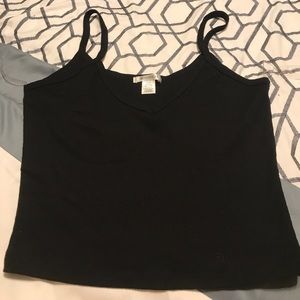 Black tank crop top