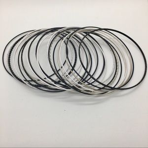 F21 Black/White/Silver Bangle Set