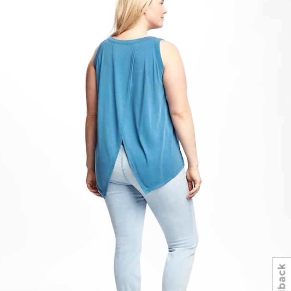 Old Navy Plus Size 3X Blue Tulip-Back Top NWT