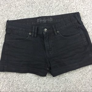 Black madewell cuffed denim shorts Sz 25