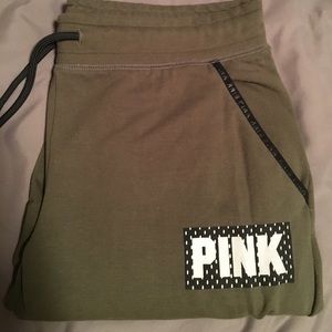 PINK Olive Green Reflective Sweatpants