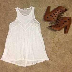 White Halter Top with Mesh
