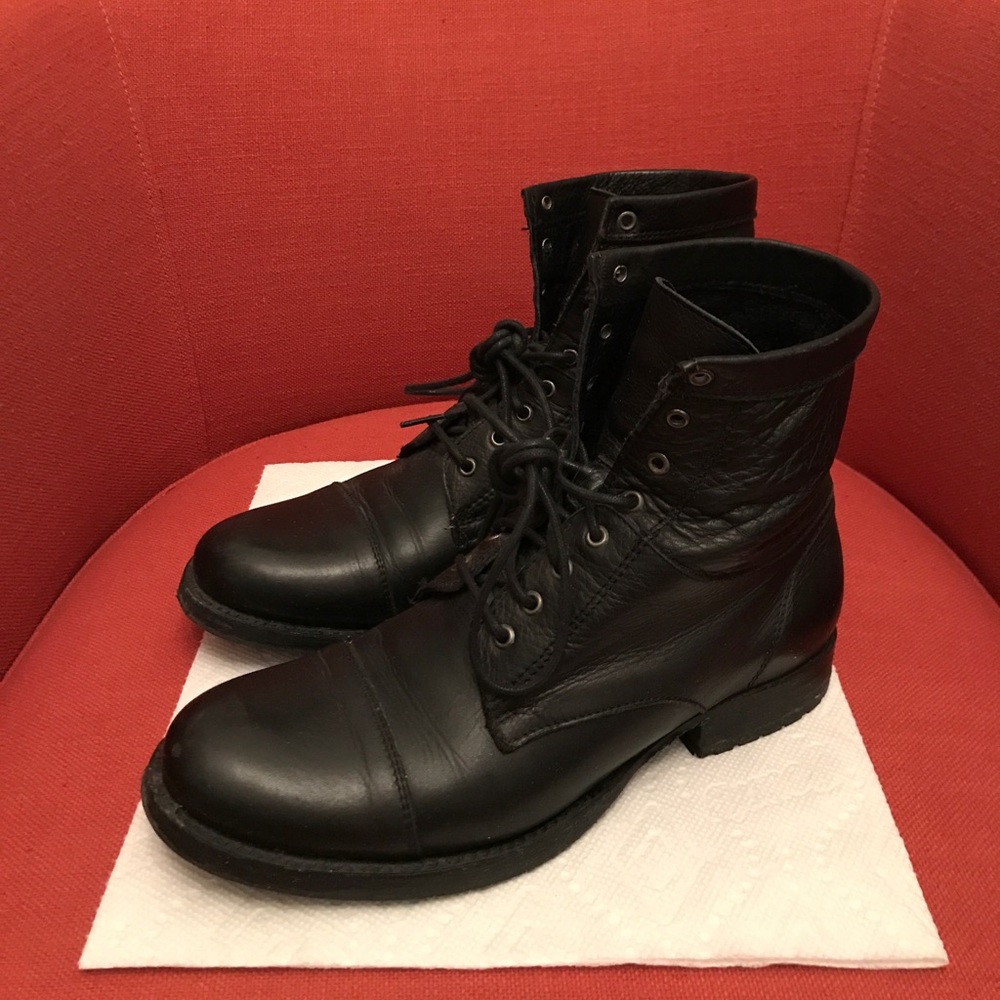 Frye Erin Lug Work Boot (black, 7B)