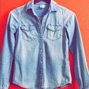 Denim button down