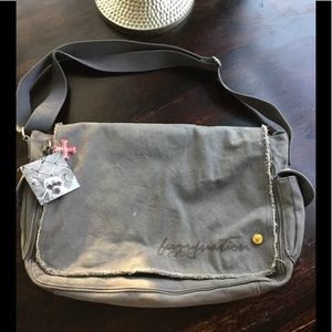 😄FUZZYNATION Grey Messenger Bag!