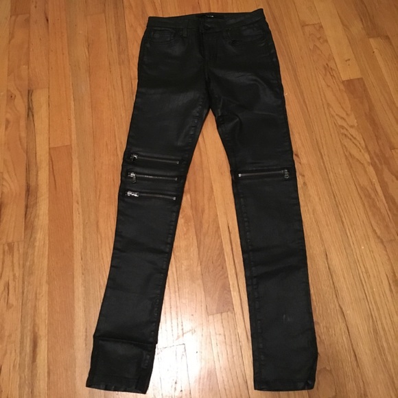 Joe's Mid Rise waxed Zipper Jeans - Picture 1 of 4
