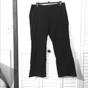 Black boot cut slacks