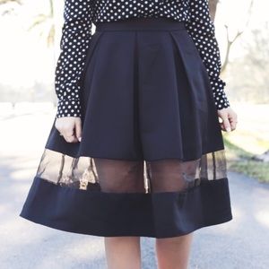 Express Midi Mesh Detail Skirt