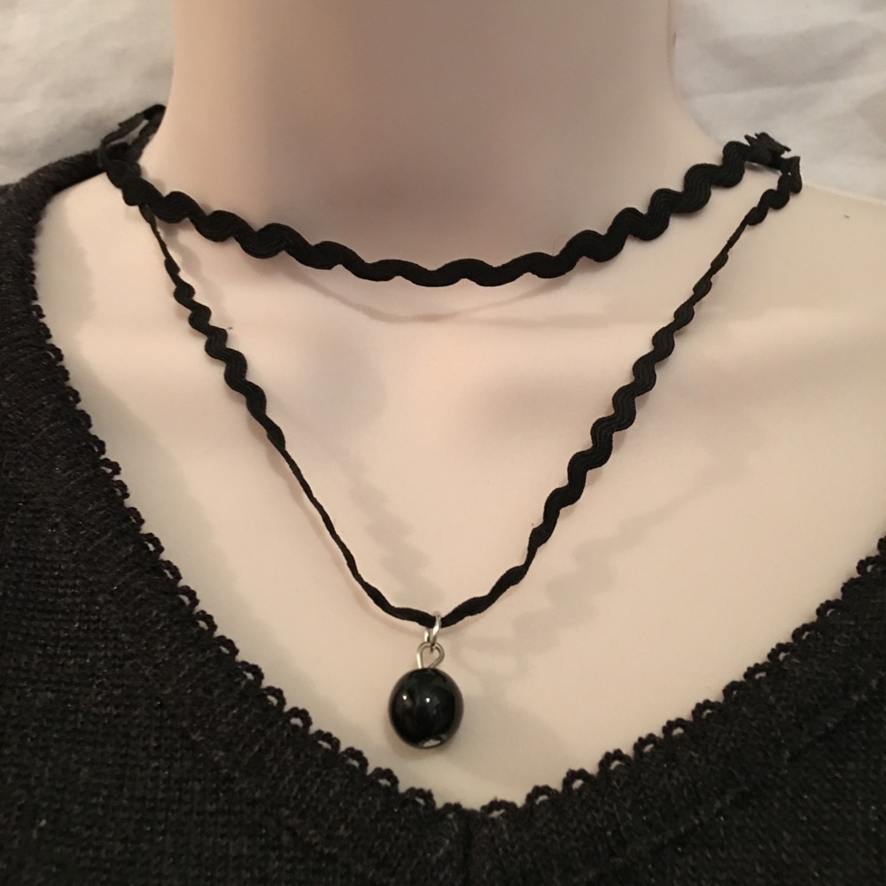 Black choker.