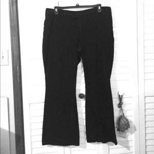 Black boot cut slacks