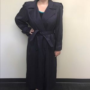 London Fog Vintage Purple Trench Raincoat, 10