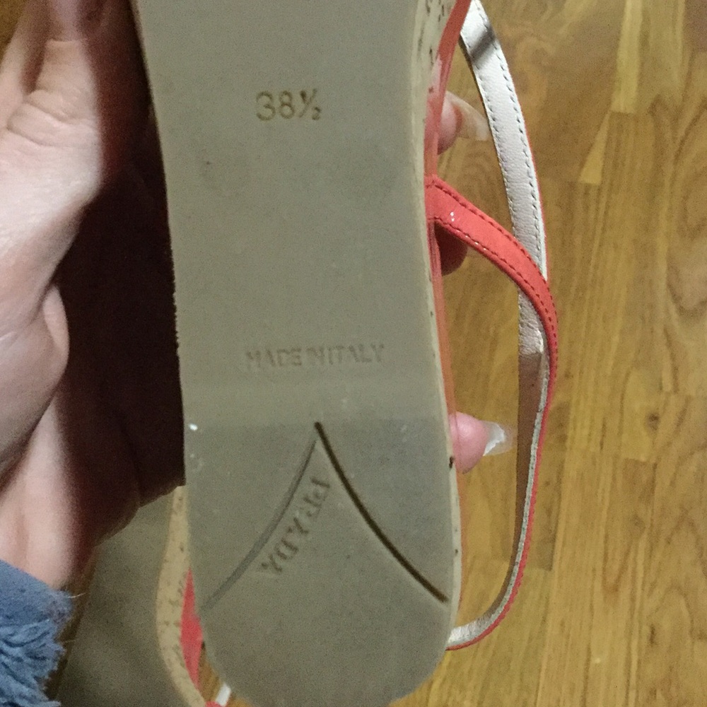 Sold***Prada wedges.  Coral and cork😘 size 8.5 - Picture 6 of 6