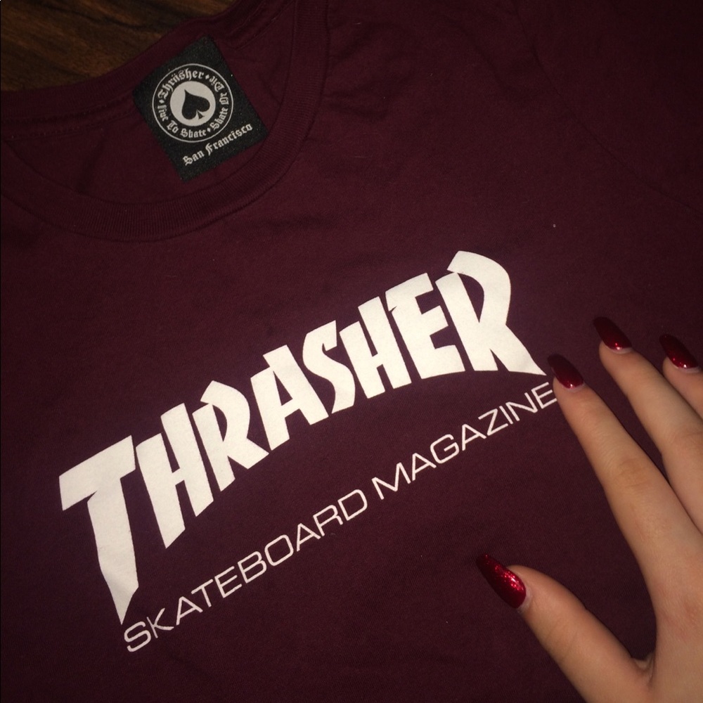 thrasher maroon women's top