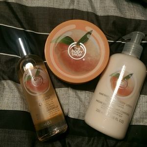 NEVER USED The Body Shop PEACH Lotion & Scrub AND!