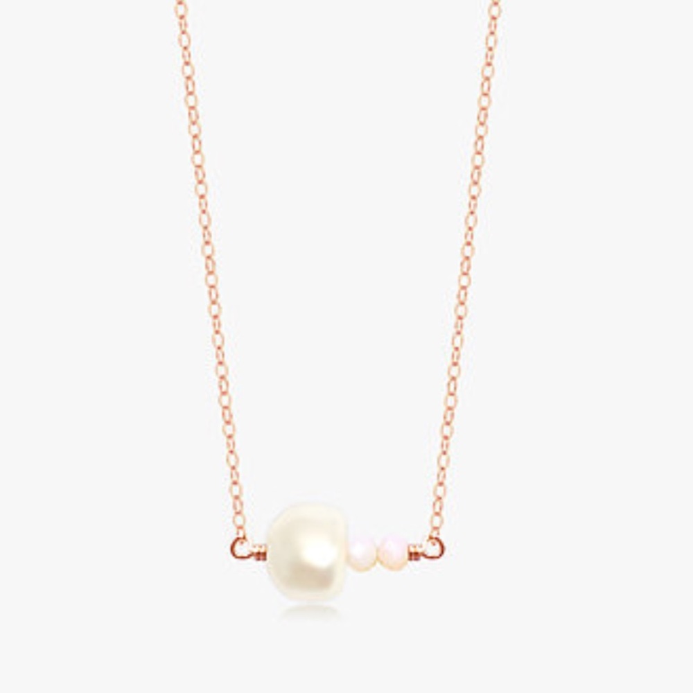 Mother's Day rose gold filled pearl opal necklace