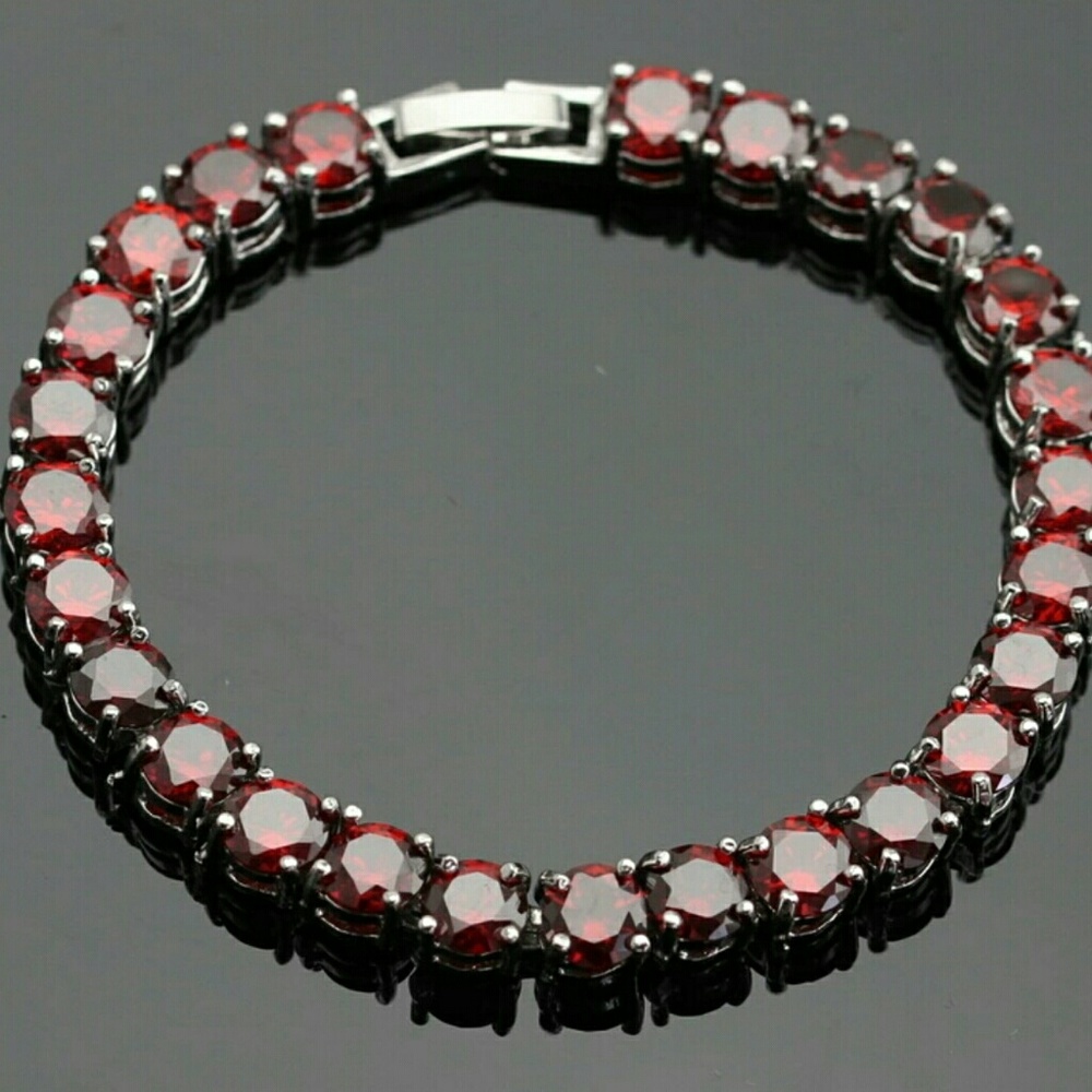 23 Carat Red Zircon Bracelet