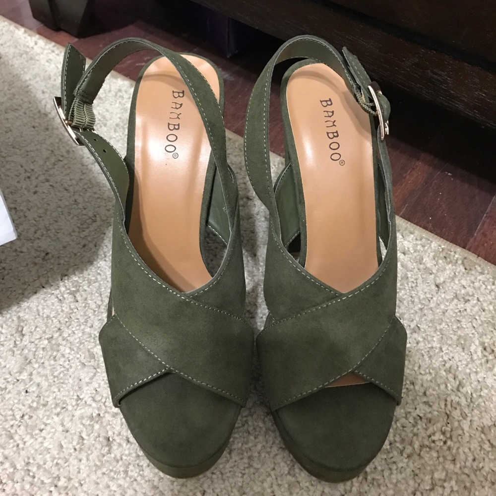 Brand new bamboo wedges