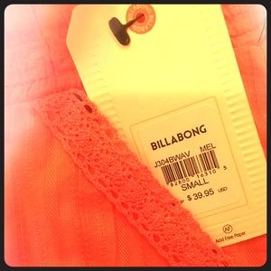NWT- Billabong linen pants- coral stripe