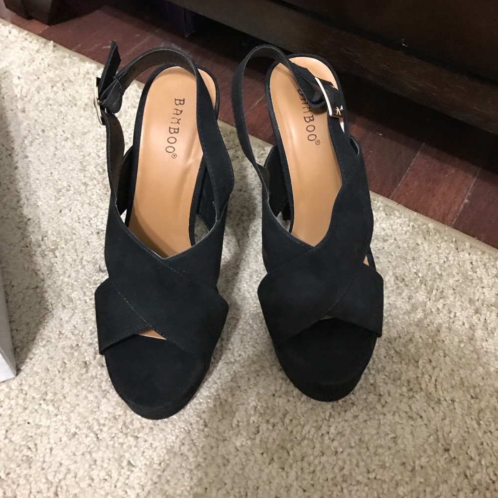 Brand new bamboo wedges