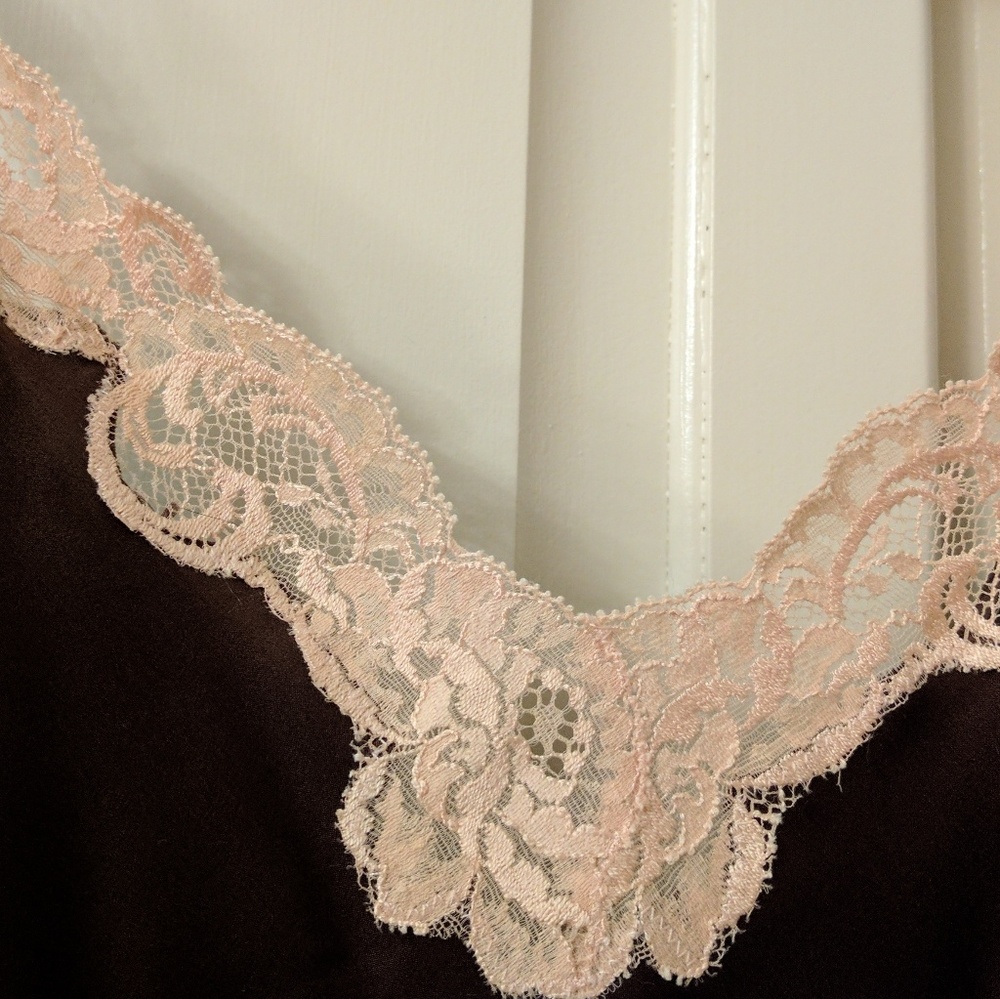 Chocolate brown chemise. 100%silk