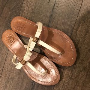 Tory Burch White Leighanne Patent Sandal