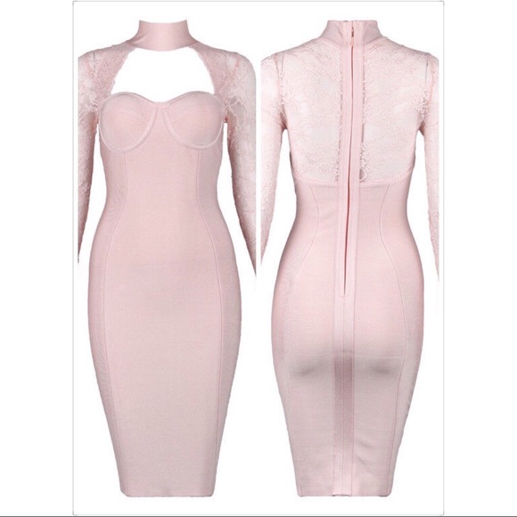 Bandage lace evening party bodycon dress - Picture 3 of 4