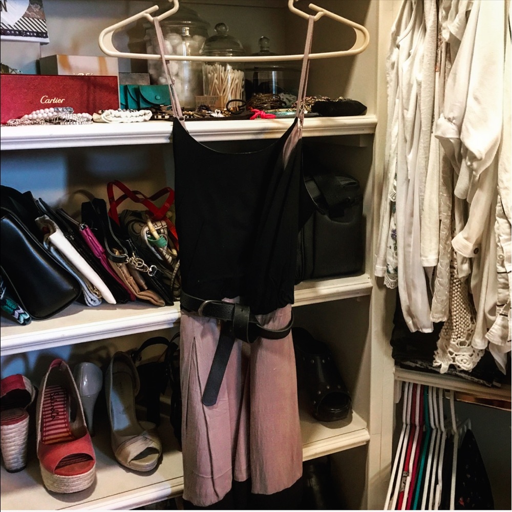 Adorable Tan and Black Tank Dress