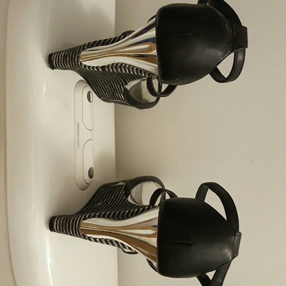 Call It Spring Shoes Black And Silver Call It Spring Platform Heels