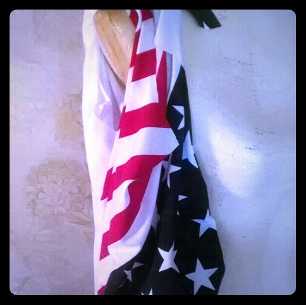 Upcycled T-Shirt Tote Bag: American Flag